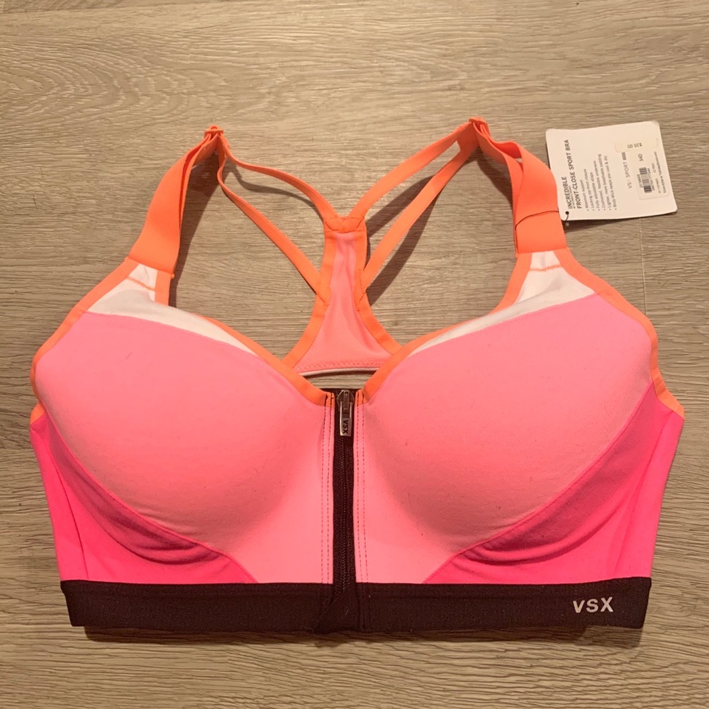 VSX PINK CLOSE FRONT SPORTS BRA